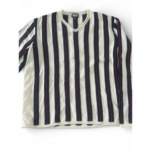 RARE Limited Edition Main Giorgio Armani Stripe Sweater 100% Cashmere Size 54